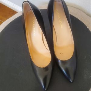 IVANKA TRUMP black leather heels